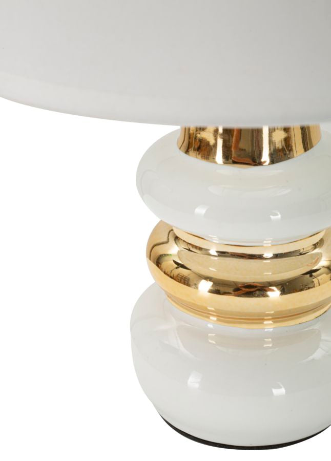 Weiss Gold Tischlampe Stoffschirm Liara Kollektion