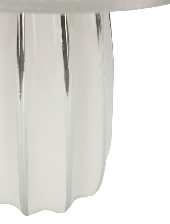 Weiss Keramik Tischlampe Stoffschirm Emmi Modernes Design