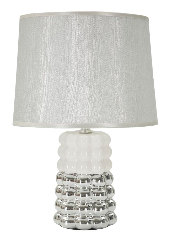 Weiss Keramik Tischlampe Stoffschirm Lace Zeitgenoessisch