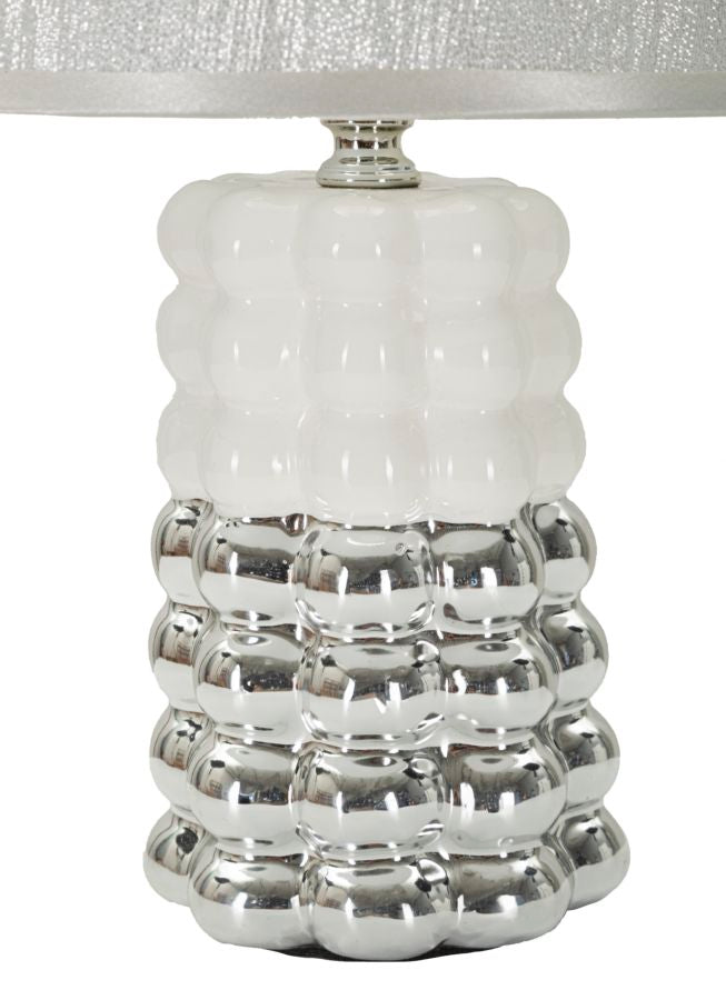 Weiss Keramik Tischlampe Stoffschirm Lace Zeitgenoessisch