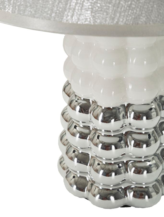 Weiss Keramik Tischlampe Stoffschirm Lace Zeitgenoessisch