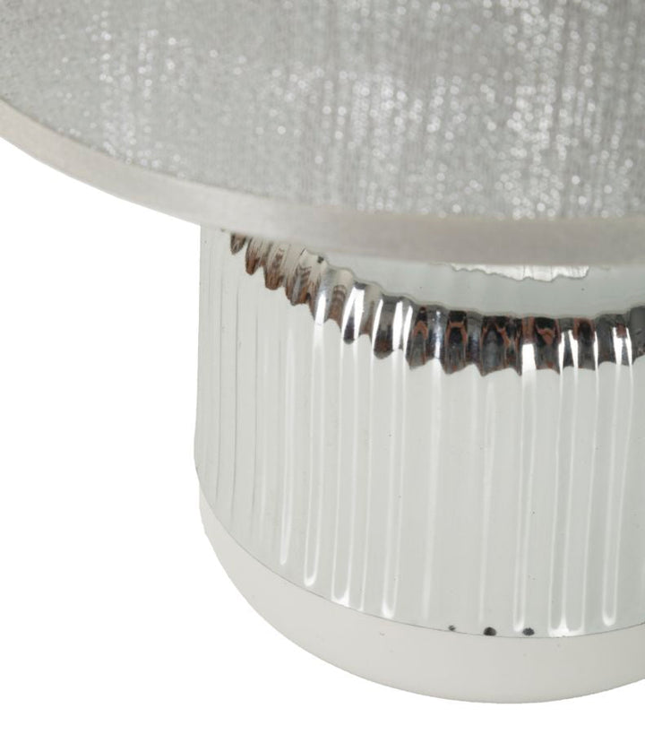 Weiss Silber Tischlampe Stoffschirm Lucina Kollektion