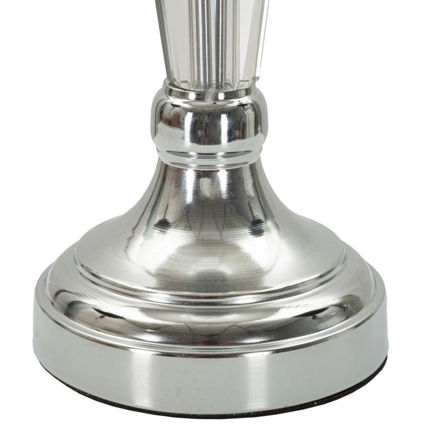 Silber Tischlampe Grauer Stoffschirm Slivery Kollektion