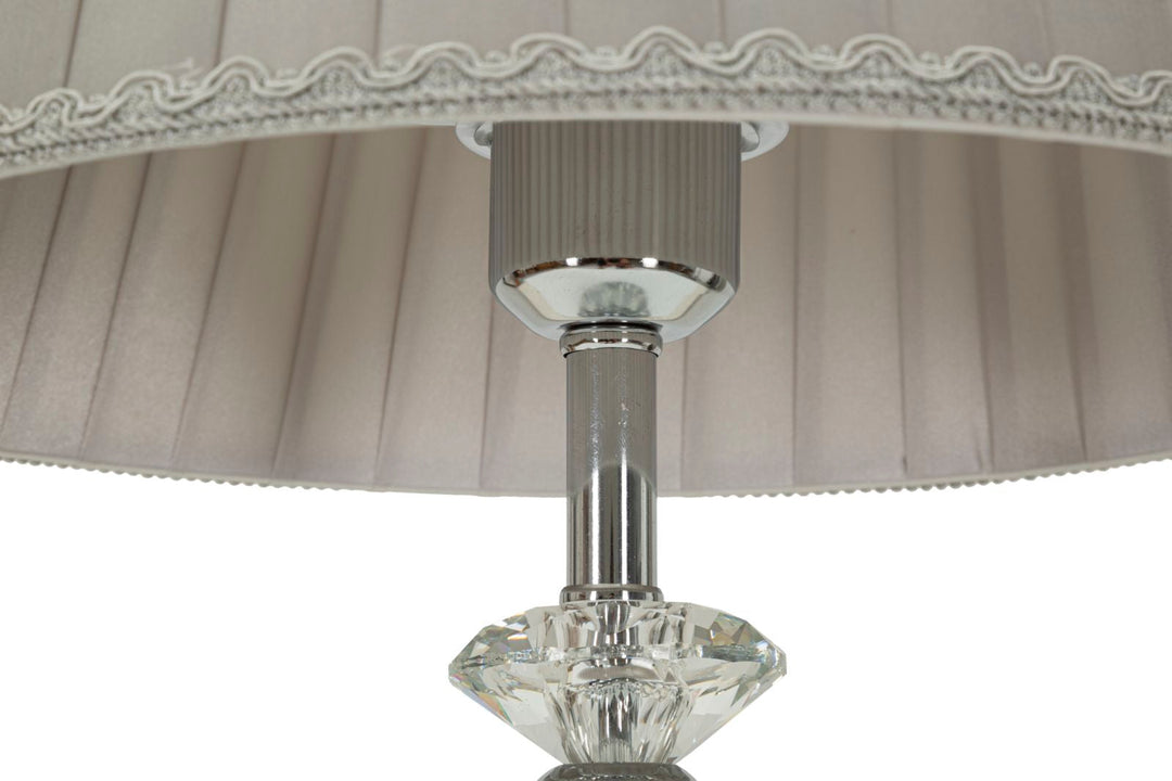 Silber Tischlampe Grauer Stoffschirm Slivery Kollektion