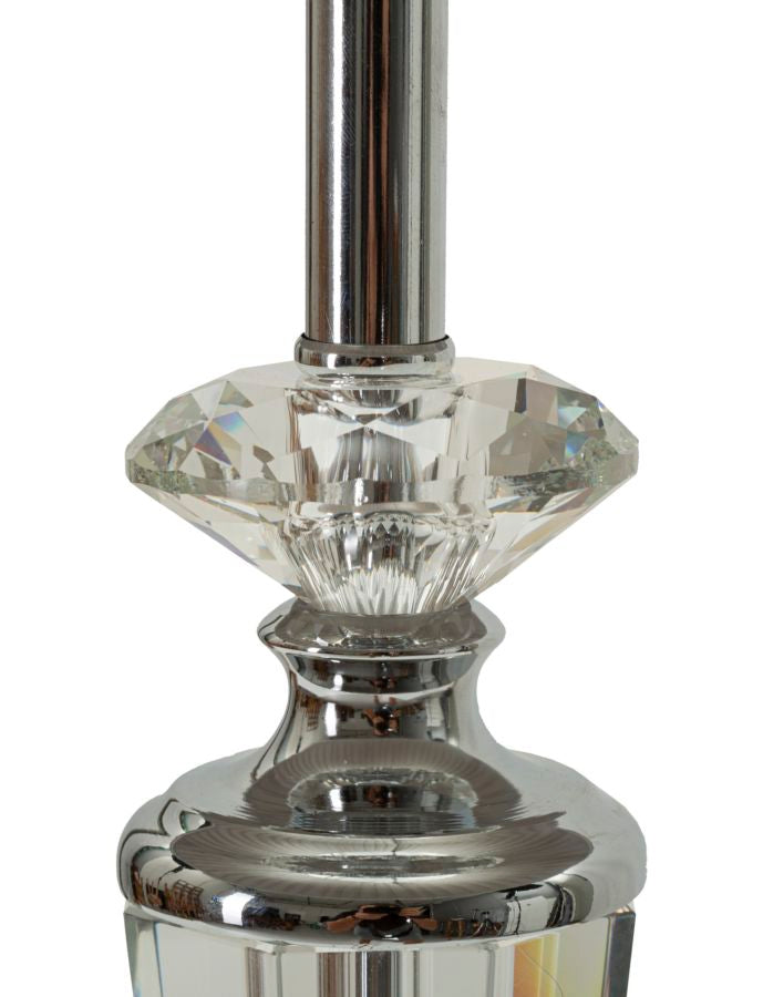 Silber Tischlampe Grauer Stoffschirm Slivery Kollektion