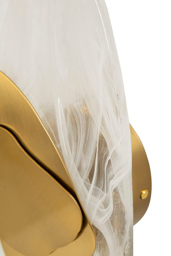 Gold Weiss Wandleuchte Wellen Design Ocean Kollektion