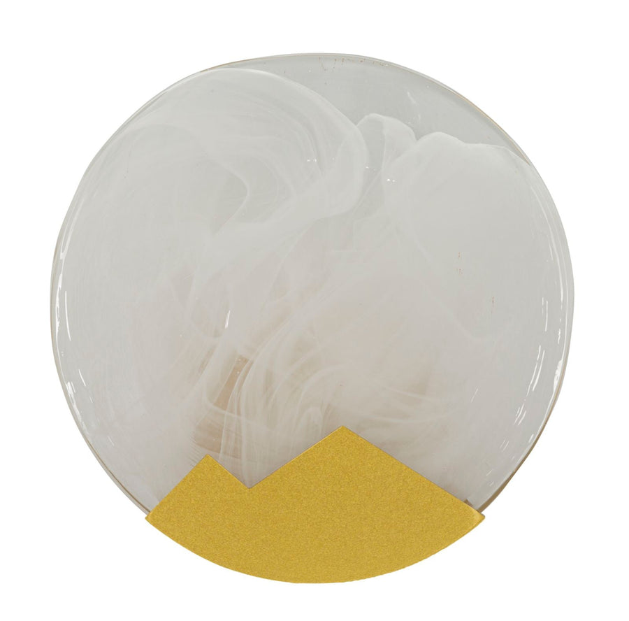 Weiss Gold Wandleuchte Rund Design Moon Zeitgenoessisch