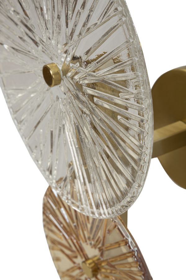 Gold Silber Wandleuchte Sonnenstrahl Design Sunrise Modern