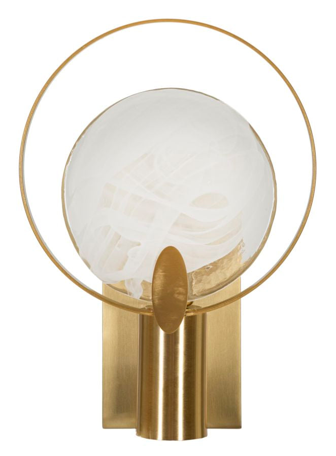 Gold Weiss Wandleuchte Runder Schirm Oklan Moderner Stil