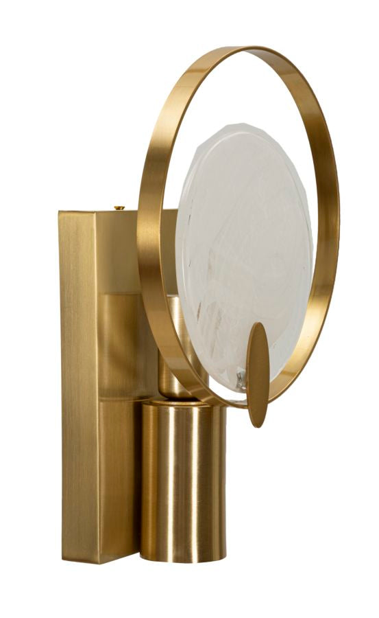 Gold Weiss Wandleuchte Runder Schirm Oklan Moderner Stil