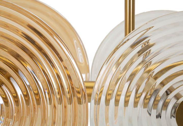 Gold Glas Deckenlampe Mehrere Schirme Venice Kollektion