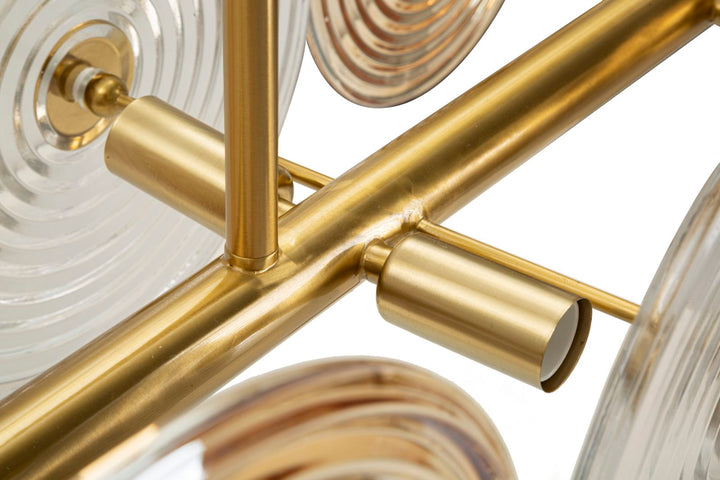 Gold Glas Deckenlampe Mehrere Schirme Venice Kollektion