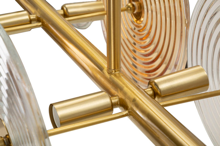 Gold Glas Deckenlampe Mehrere Schirme Venice Kollektion
