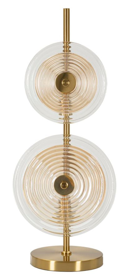 Gold Glas Tischlampe Weisse Scheiben Venice Kollektion
