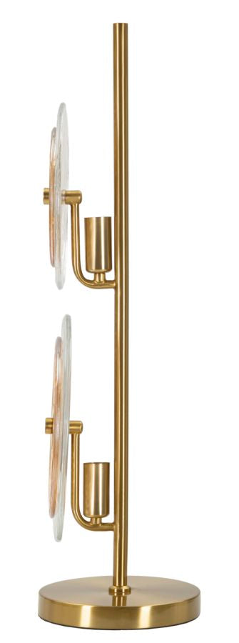 Gold Glas Tischlampe Weisse Scheiben Venice Kollektion