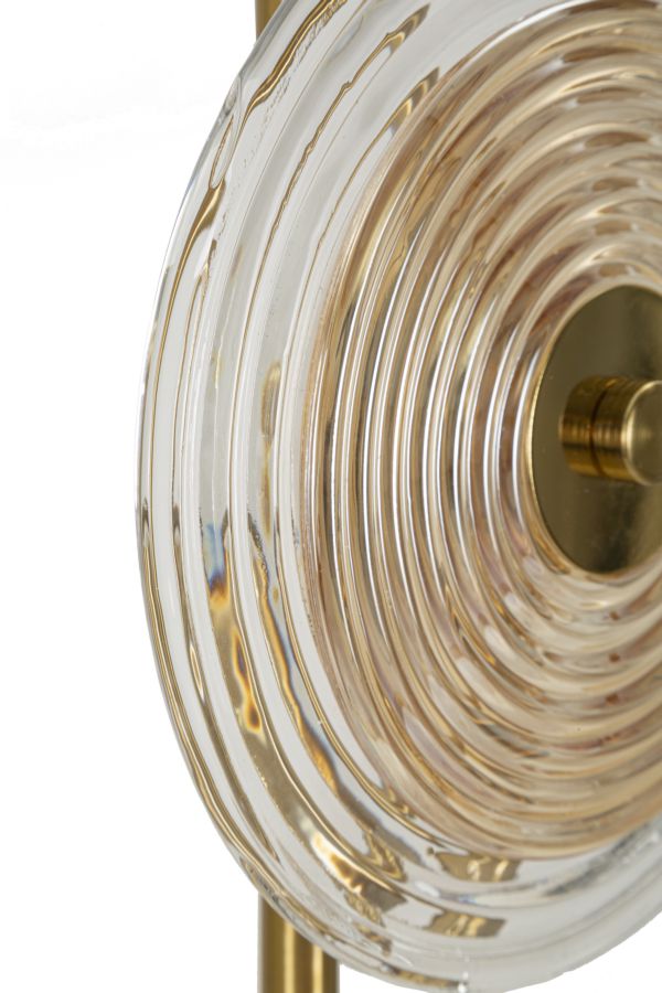 Gold Glas Tischlampe Weisse Scheiben Venice Kollektion