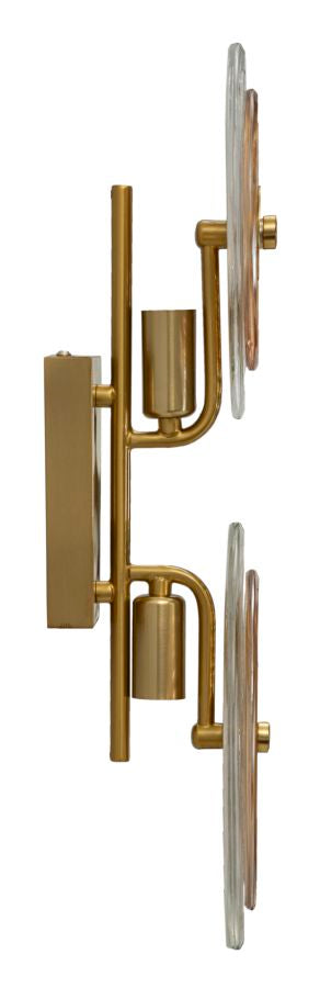 Gold Glas Wandleuchte Weisse Scheiben Venice Kollektion