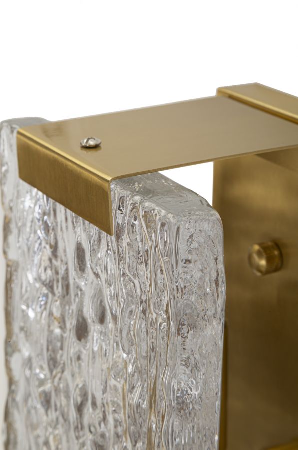 Gold Weiss Wandleuchte Struktur Rueckplatte Oblin Modern
