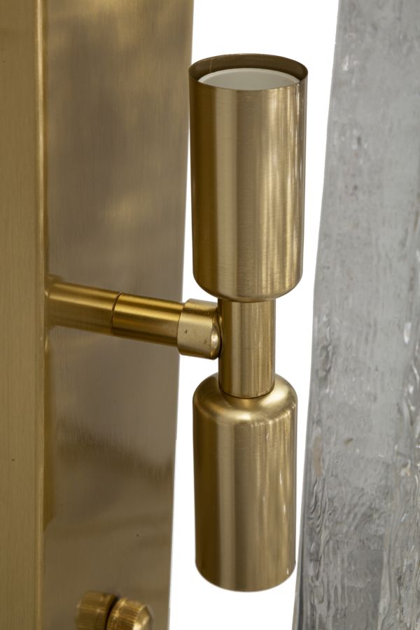 Gold Weiss Wandleuchte Struktur Rueckplatte Oblin Modern