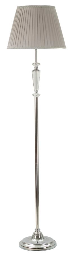 Silber Stehlampe Grauer Stoffschirm Slivery Modernes Design