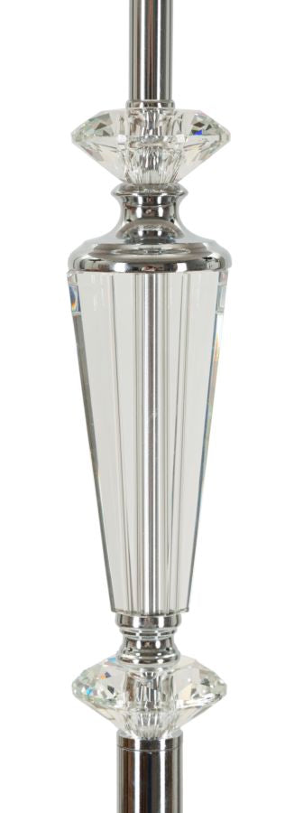Silber Stehlampe Grauer Stoffschirm Slivery Modernes Design