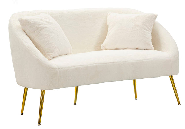 Creme Polster Sofa Mit Kissen Soffy 2 Sitzer