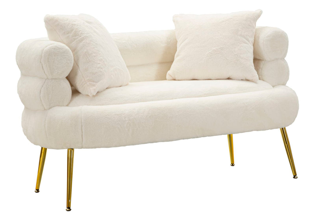Creme Polster Sofa Mit Kissen Soffy Plus 2 Sitzer