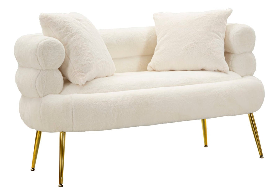 Creme Polster Sofa Mit Kissen Soffy Plus 2 Sitzer