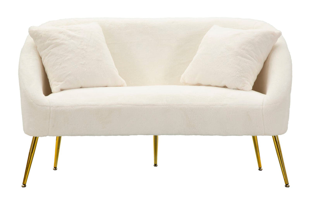Creme Polster Sofa Mit Kissen Soffy 2 Sitzer