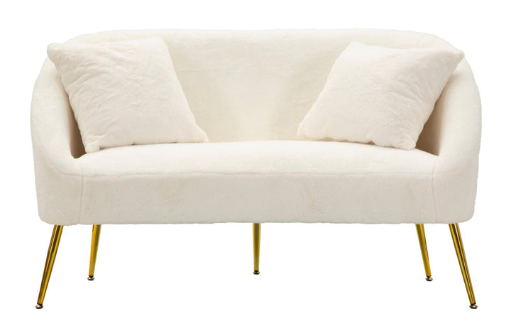 Creme Polster Sofa Mit Kissen Soffy 2 Sitzer