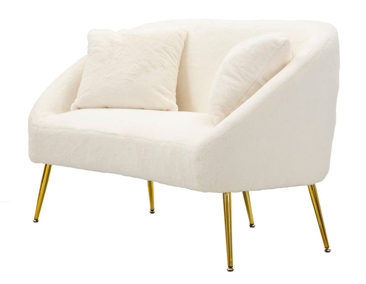 Creme Polster Sofa Mit Kissen Soffy 2 Sitzer