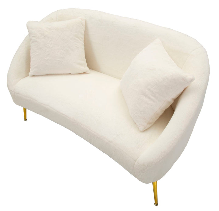 Creme Polster Sofa Mit Kissen Soffy 2 Sitzer