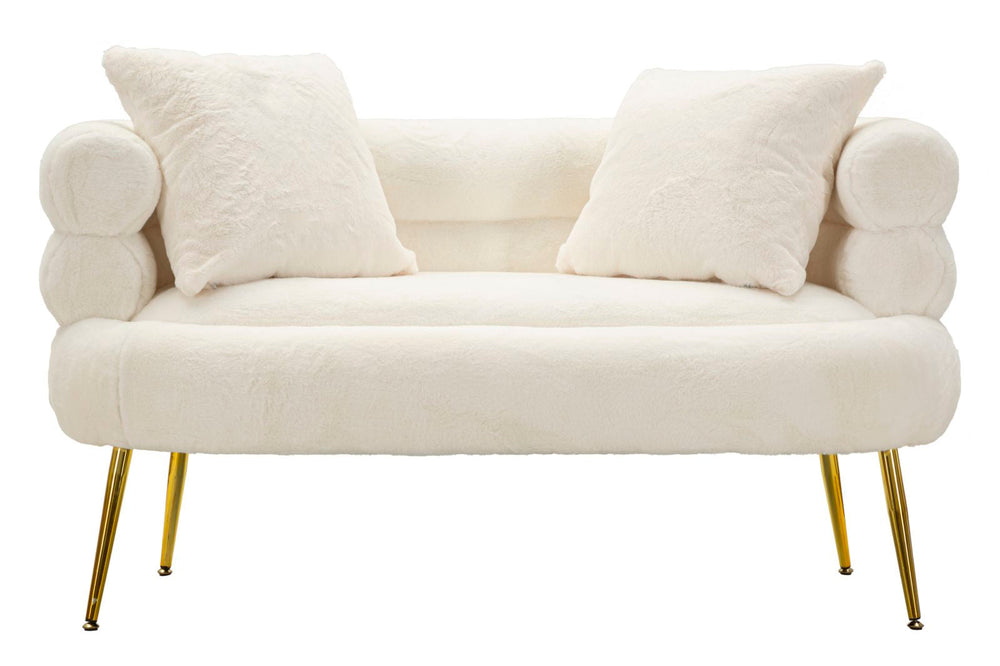 Creme Polster Sofa Mit Kissen Soffy Plus 2 Sitzer