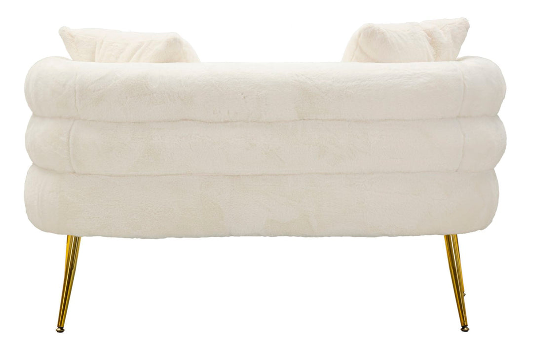 Creme Polster Sofa Mit Kissen Soffy Plus 2 Sitzer