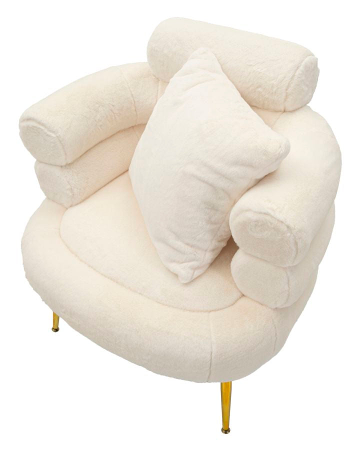 Creme Polster Sessel Mit Kissen Soffy Plus Akzentstuhl