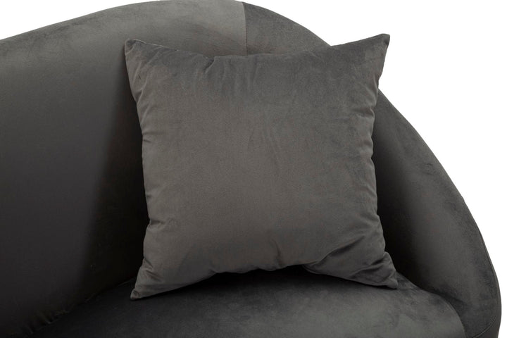 Graphitgrau Samt Sofa Mit Kissen Silvery 2 Sitzer