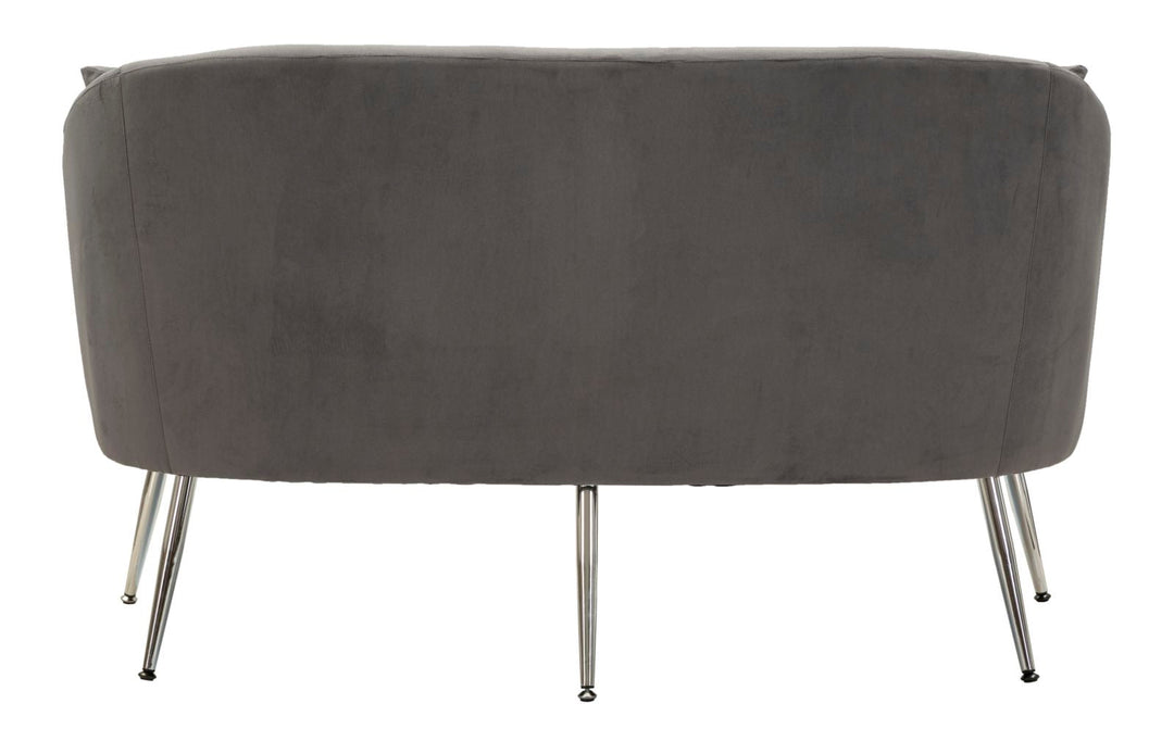 Graphitgrau Samt Sofa Mit Kissen Silvery 2 Sitzer