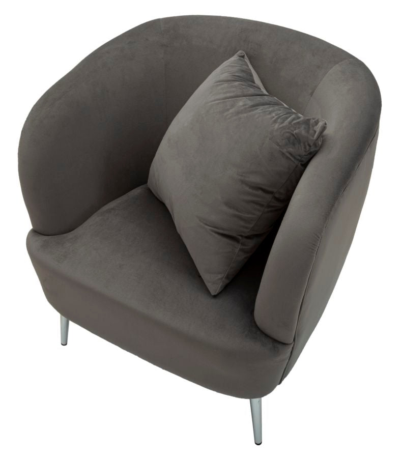 Graphitgrau Polster Sessel Mit Kissen Silvery Akzentstuhl