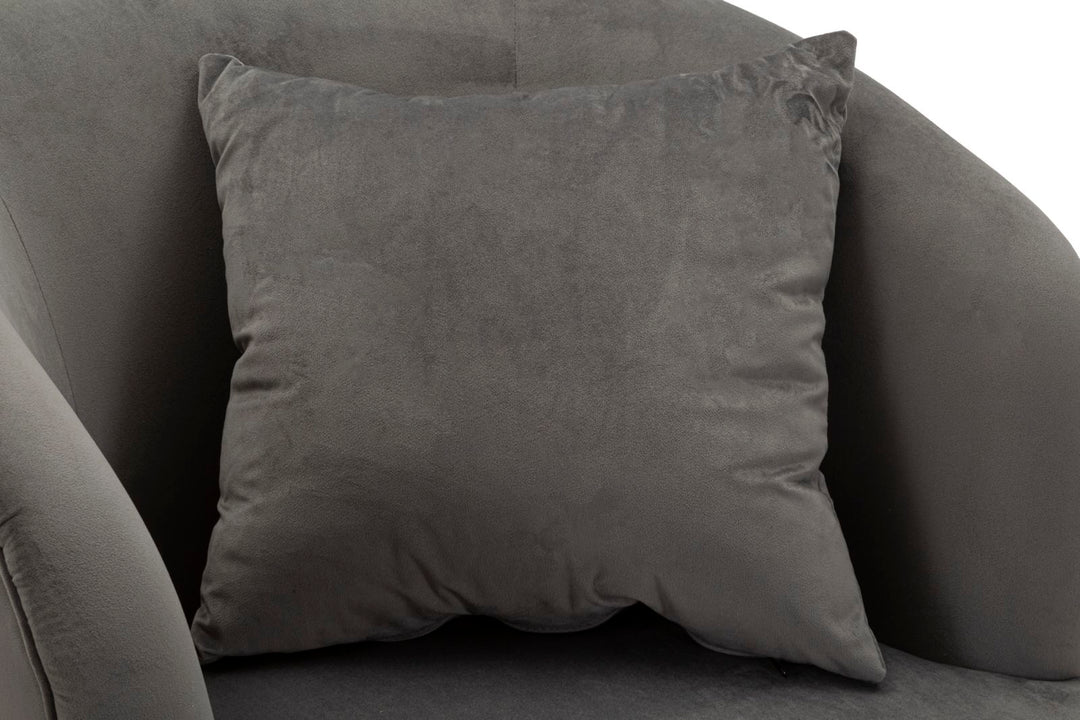 Graphitgrau Polster Sessel Mit Kissen Silvery Akzentstuhl