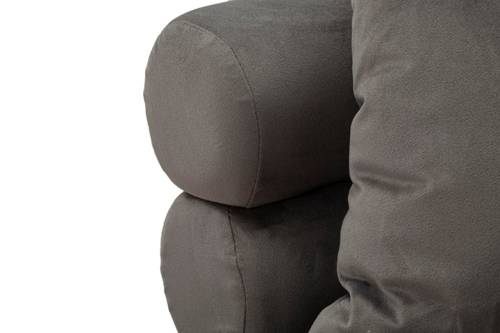 Graphitgrau Samt Sofa Mit Kissen Silvery Plus 2 Sitzer