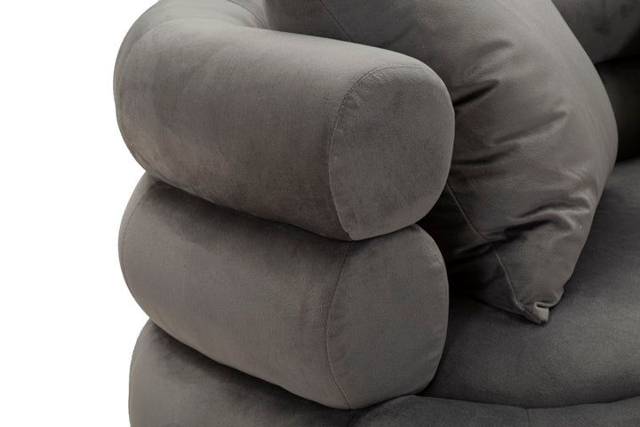 Graphitgrau Samt Sofa Mit Kissen Silvery Plus 2 Sitzer