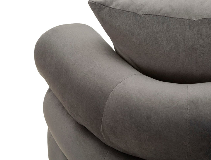 Graphitgrau Samt Sofa Mit Kissen Silvery Plus 2 Sitzer