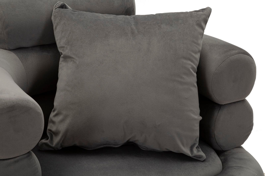 Graphitgrau Polster Sessel Mit Kissen Silvery Plus Akzentstuhl