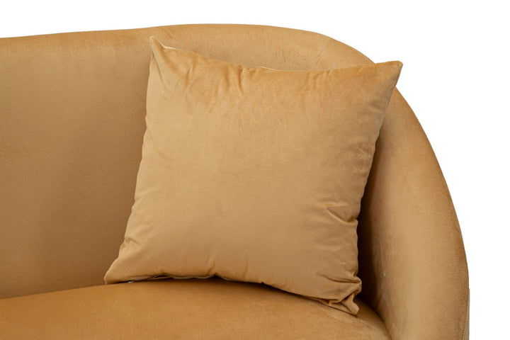 Beige Samt Sofa Mit Kissen Browy 2 Sitzer