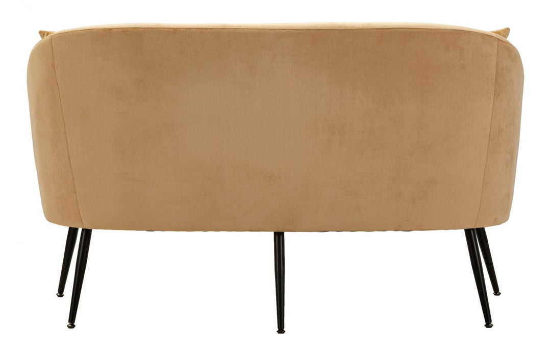 Beige Samt Sofa Mit Kissen Browy 2 Sitzer