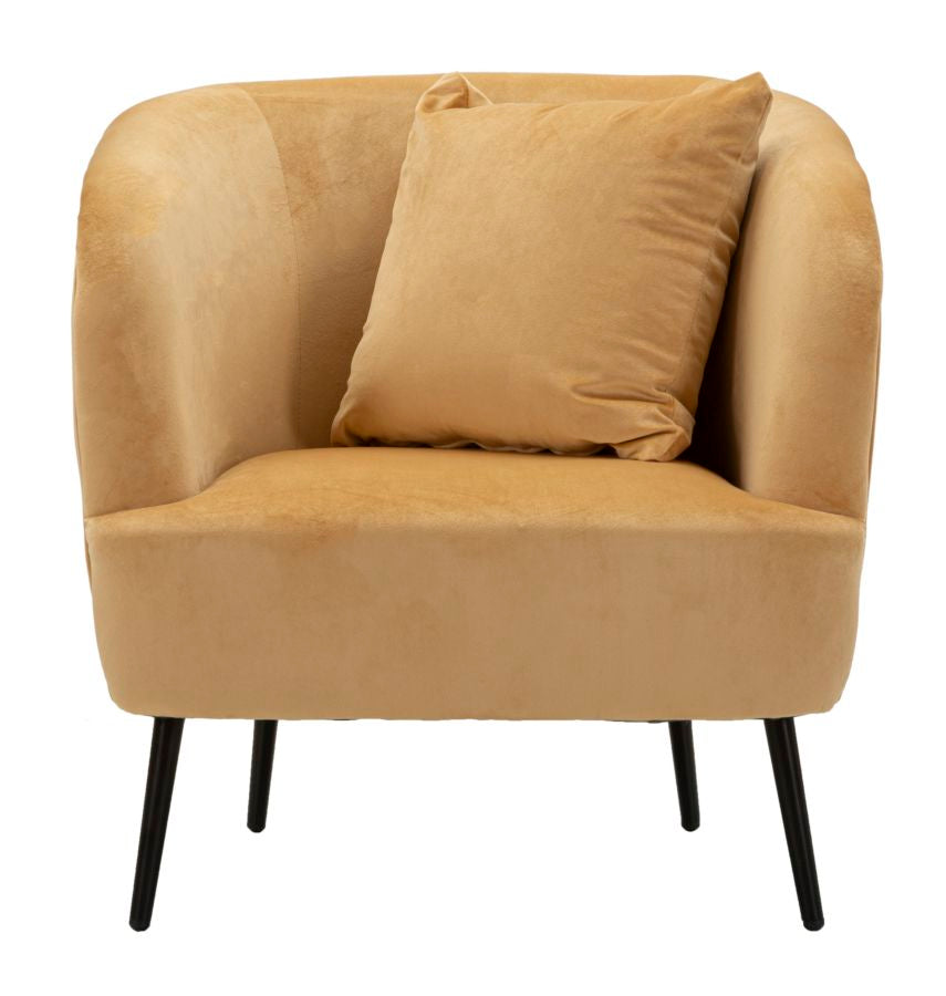 Beige Polster Sessel Mit Kissen Browy Akzentstuhl