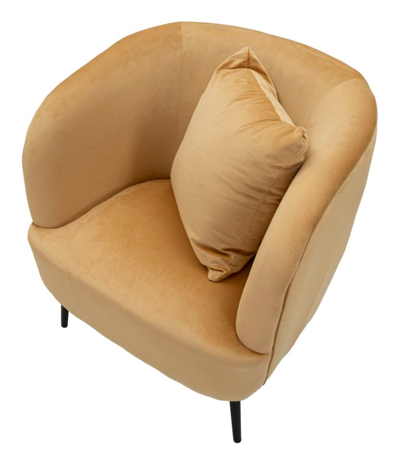Beige Polster Sessel Mit Kissen Browy Akzentstuhl