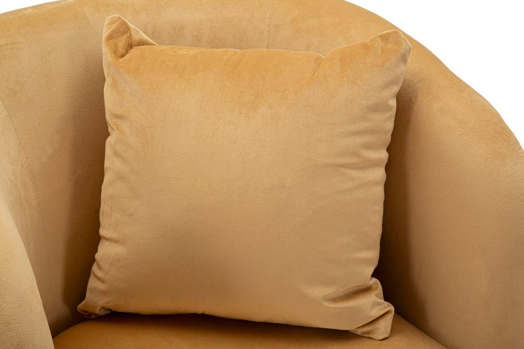 Beige Polster Sessel Mit Kissen Browy Akzentstuhl