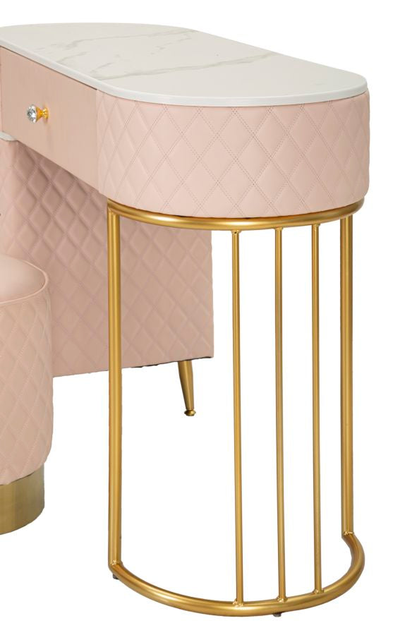 Rosa Schminktisch Mit Hocker Sharon Schlafzimmer (Marmorplatte)