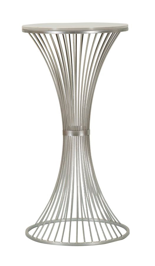 Runder Kunstmarmor Beistelltisch Metallbasis Funnel Akzent